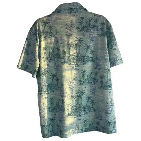 Izod Saltwater Relaxed Classic Polo EUC Sailboat print. Size L. - Picture 2 of 2